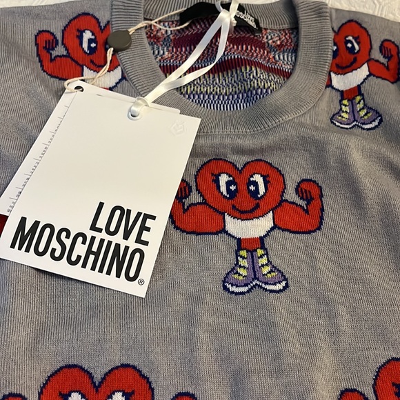 LOVE Moschino Wool Muscle/Heart Sweater - Picture 2 of 14
